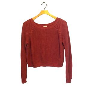 Nordstrom BP Mauve Chunky Rib Knit Long Sleeve Crop Sweater Medium